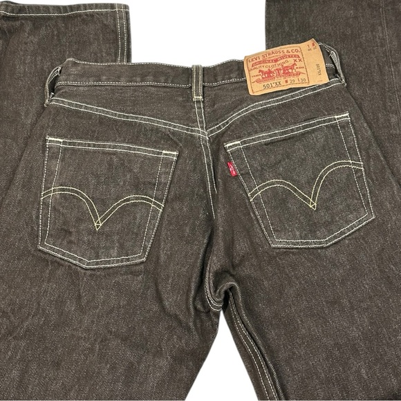 Levi's 501XX Men's 29 x 30 Straight Leg Button Fly Brown Denim Wash Cotton - Picture 6 of 12